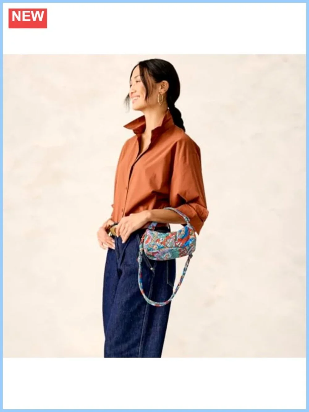 Vera Bradley Premium Cotton Crescent Crossbody Bag